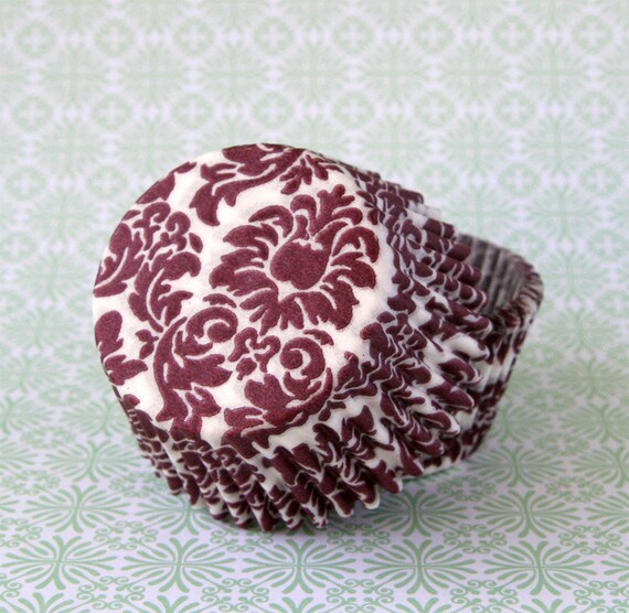 Purple Damask Cupcake Liners (45) Il_570xn