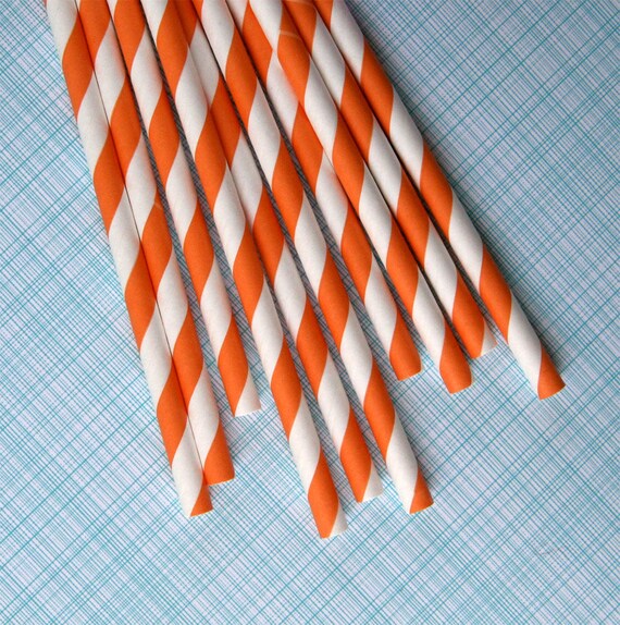 Orange Striped Paper Straws with Free Printable DIY Flags (25) Il_570xn