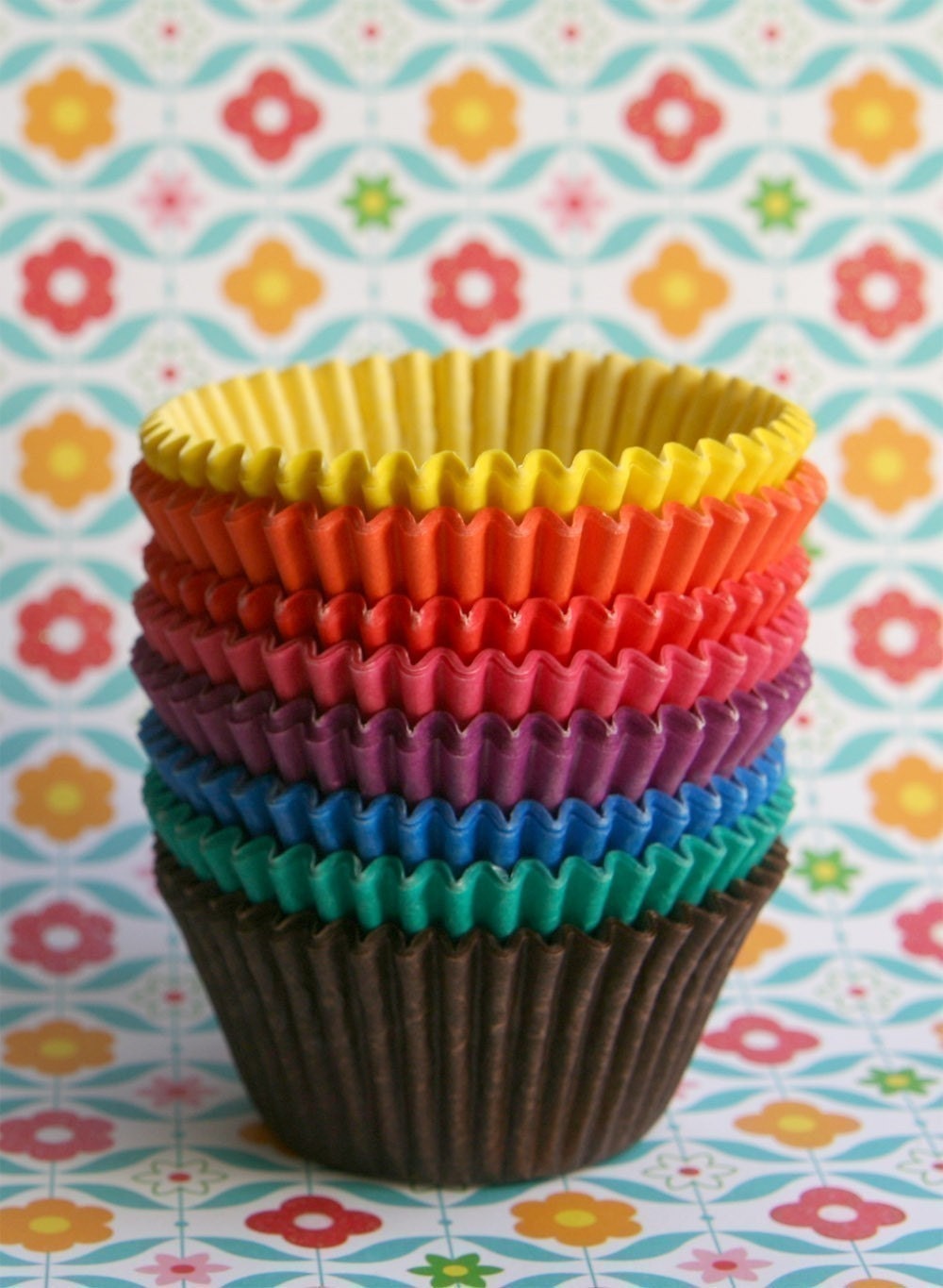 80 Rainbow Cupcake Liners