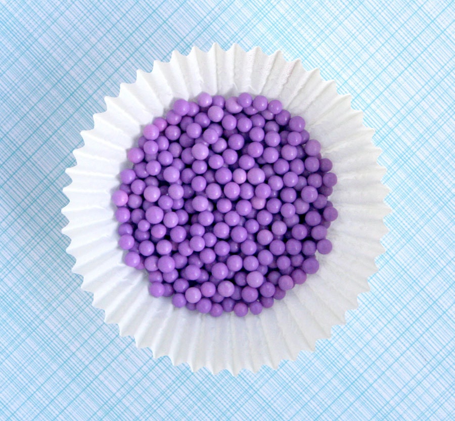 Lavender Matte Sugar Pearls for Decorating Cupcakes and Cookies (2 ounces)