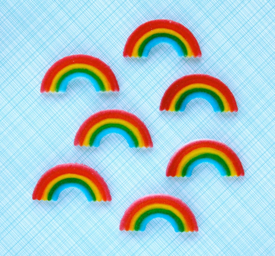 Rainbow Edible Sugar Decorations for Cupcake and Cake Decorating (24)