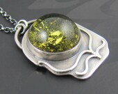 green amber vine necklace - botanical necklace - amber necklace - vine necklace - botanical jewellery - green amber