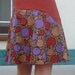 RESERVED for ranaw - Floral Pleated Skirt - Solid Rust & Thistle Print Skirt - A-Line Skirt - Knee Length Skirt - Purple Gold Rust Black