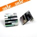 75% OFF SALE Variable Stripe Shell & Stone Stud Earrings Inlaid Iridescent Mother of Pearl and Black Onyx Geometric Square Cabochon Posts