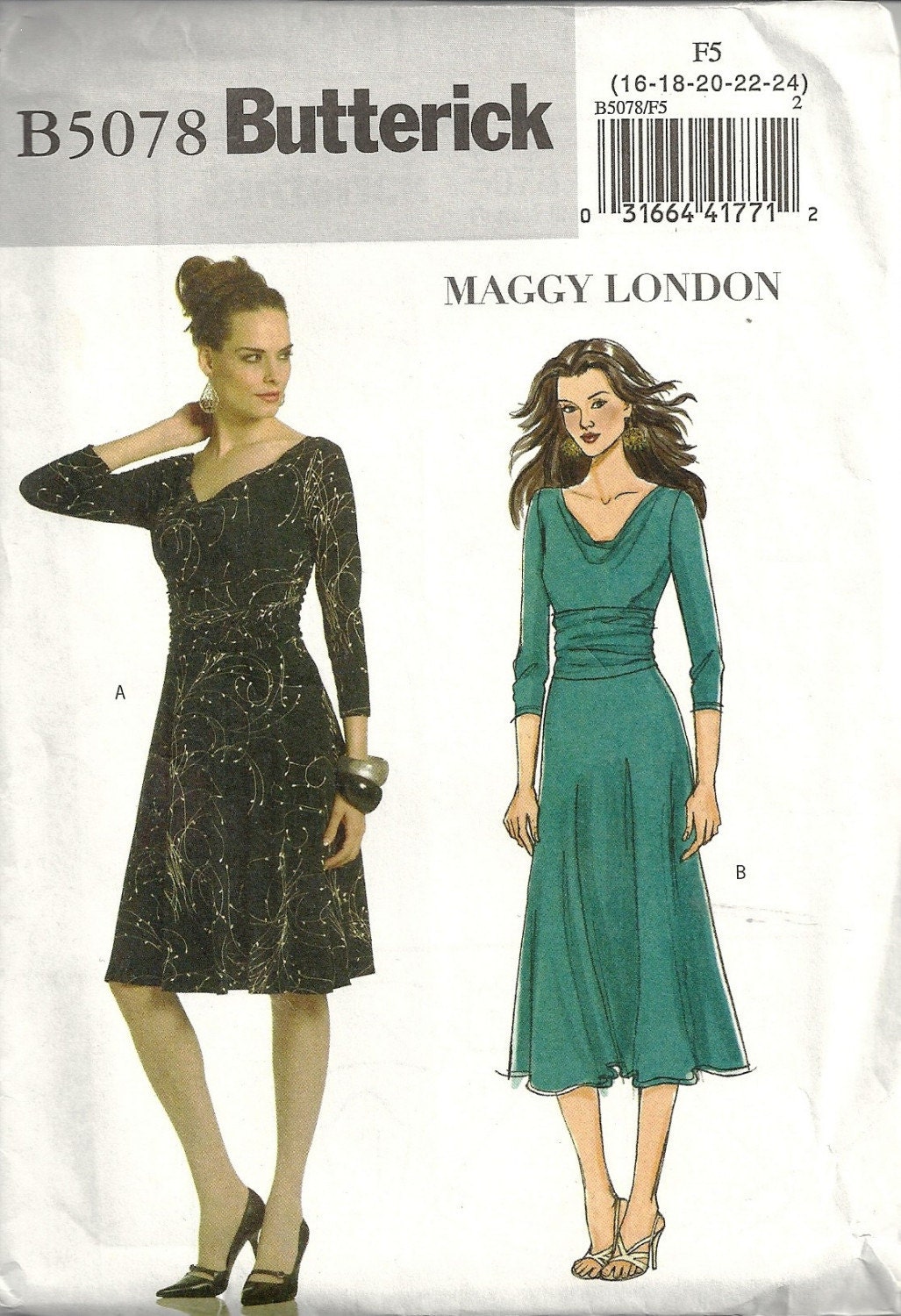 Butterick Sewing Pattern Maggy London B 5078 by InARoseWorld Butterick vintagepatterns