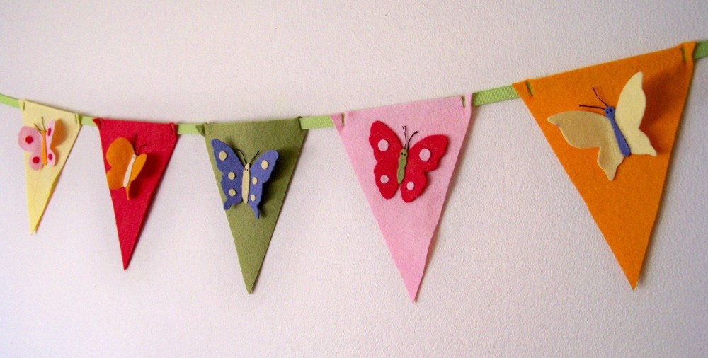 Felt Butterfly Pennant Banner