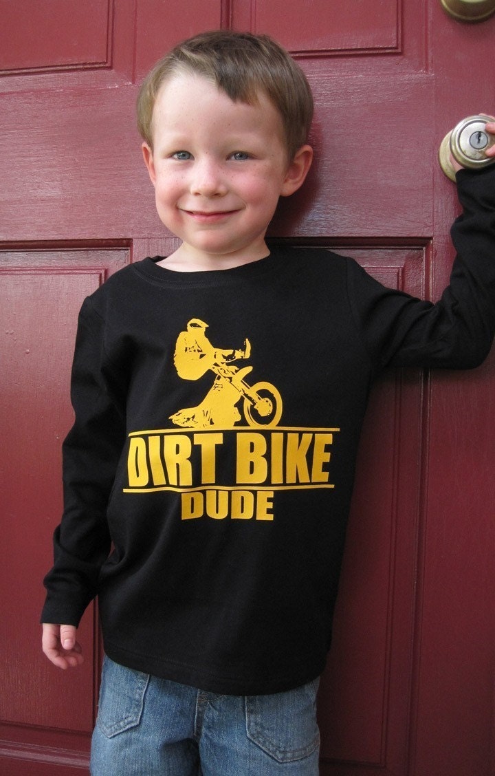 Dirt Bike Dude Baby and Kids Long Sleeve T-Shirt