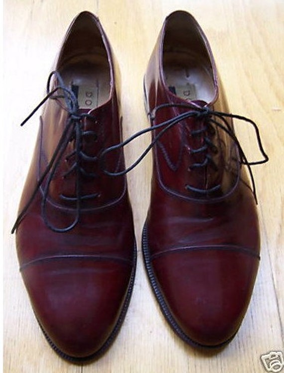 VINTAGE MEN'S JOHNSTON AND MURPHY DOMANI DRESS SHOES MAHOGANY 8.5