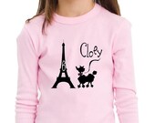 French Pink Poodle in Paris Birthday Shirt Personalized Long Sleeve Il_170x135