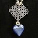 Necklace - Blue, Silver Glass Beads - Pewter and Blue Heart Focals  -  For 20% discount use coupon SUMMER
