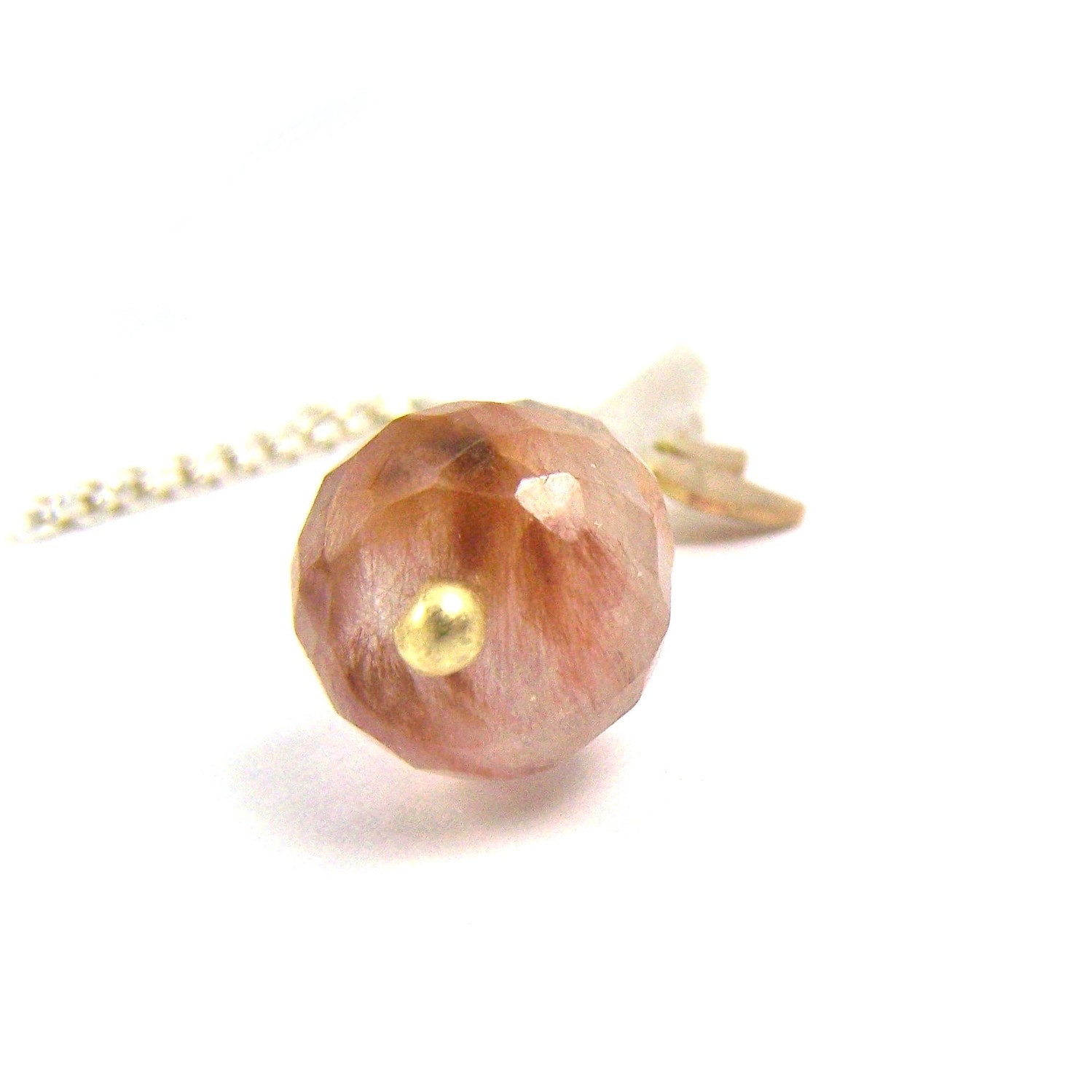 Silver 14K Gold Rutile Quartz Necklace - Candied Apples