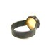 Black Silver 14K Gold Peach Agate Ring - Peaches
