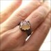 Black Silver 14K Gold Peach Agate Ring - Peaches