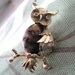 Vintage gold owl brooch designed and signed by Gerry