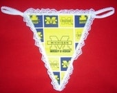 Womens UNIVERSITY OF MICHIGAN G-String Thong Lingerie Panty Underwear