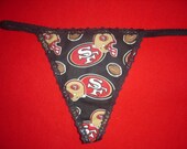 Womens SAN FRANCISCO 49ERS G-String Thong Lingerie Football Panty Underwear