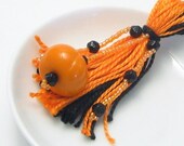 Black and Orange Halloween Pumpkin Keyring