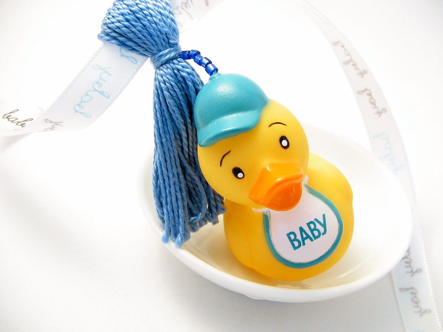 Baby Boy Baby Shower Beaded Tassel with Boy Rubber Duckie