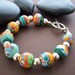 Sunday Bracelet - Lampwork Glass Bead and Sterling Silver Beaded Bracelet