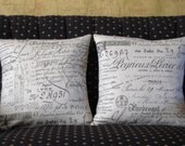 Pillow Covers 18 Inch Pair of Paris Document