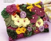X877 Crochet PATTERN ONLY Bright Floral Clutch Purse Handbag
