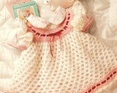 X977 Crochet PATTERN ONLY Love Knot Baby Dress for your Valentine Baby