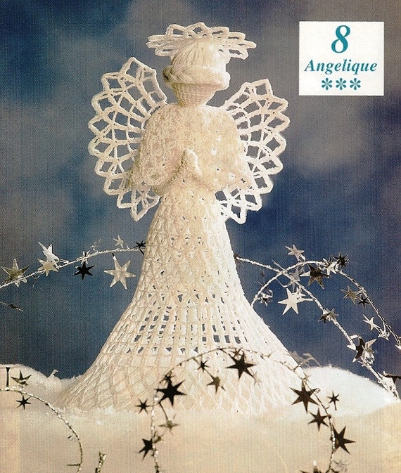 Items similar to Crochet Heirloom Angelique Angel TreeTopper Pattern