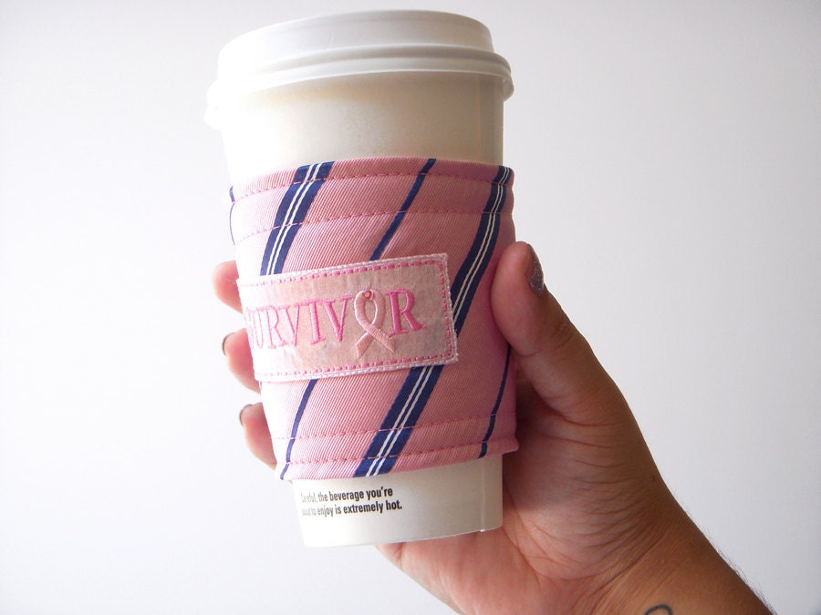 Breast Cancer Awareness Pink Travel Set - Pink Blue Stripes Survivor