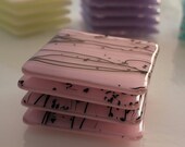 Fused Glass Coaster 4 - Pale Pink Confetti