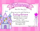 Princess Castle Birthday Invitations - Set of 10 with Envelopes