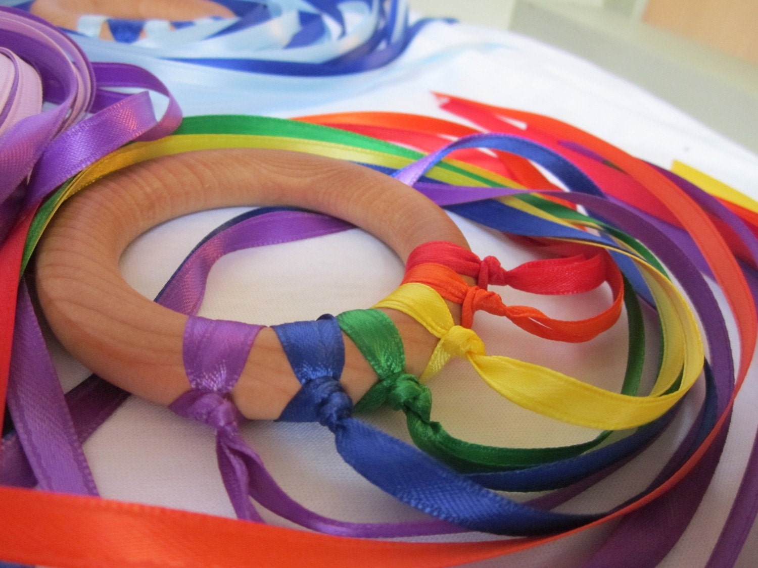 Wooden Ribbon Rings - Your Color Choice - Dancing Ring with Free Name Personalization