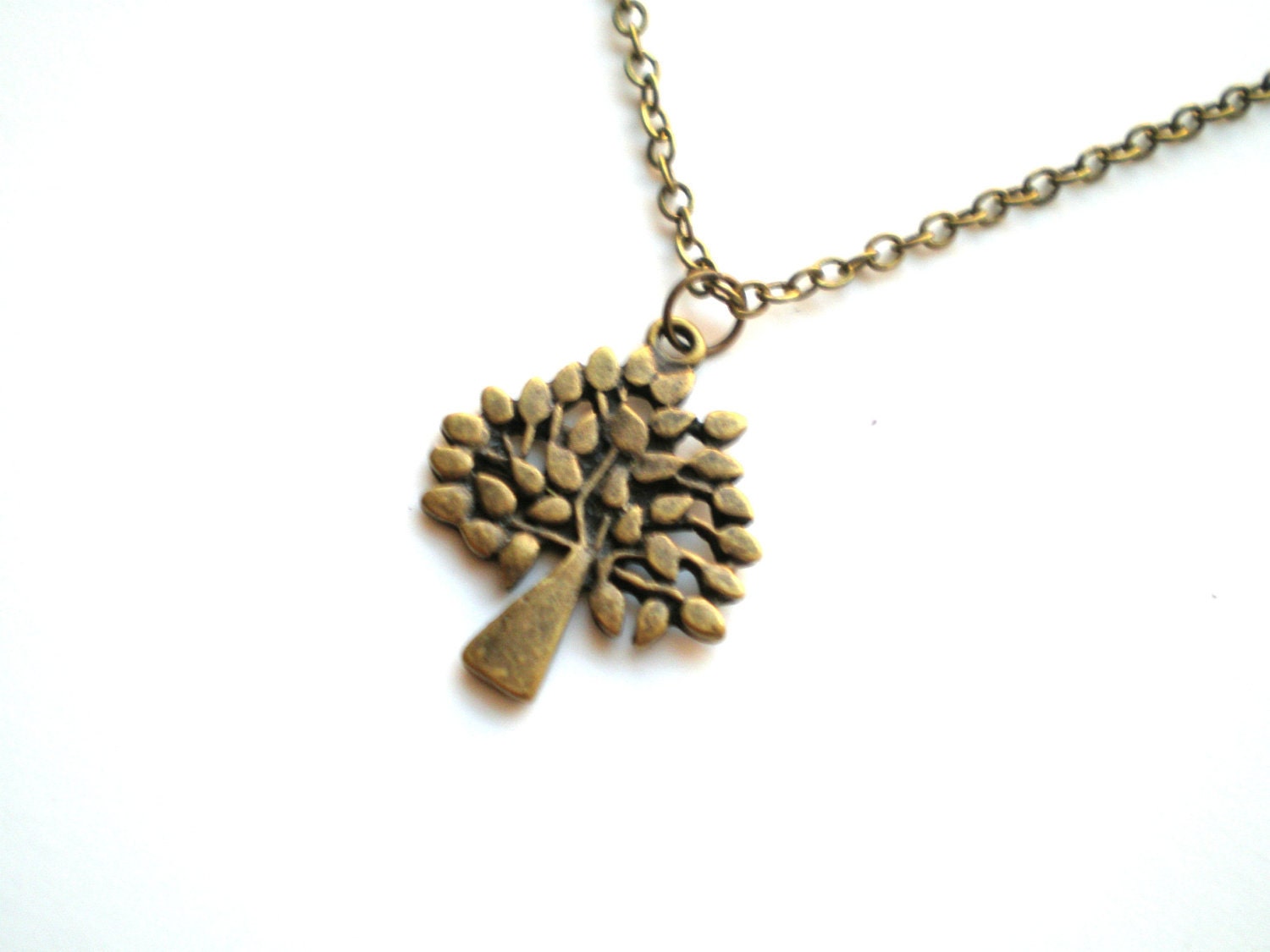 Simplicity Brass Tree Necklace