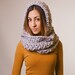 Gray hooded scarf, chunky scarf, gray scarf, pewter, winter, fall, spring, scoodie, mothers day
