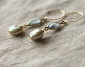 Woo / topaz, pearl, gold filled & vermeil earrings