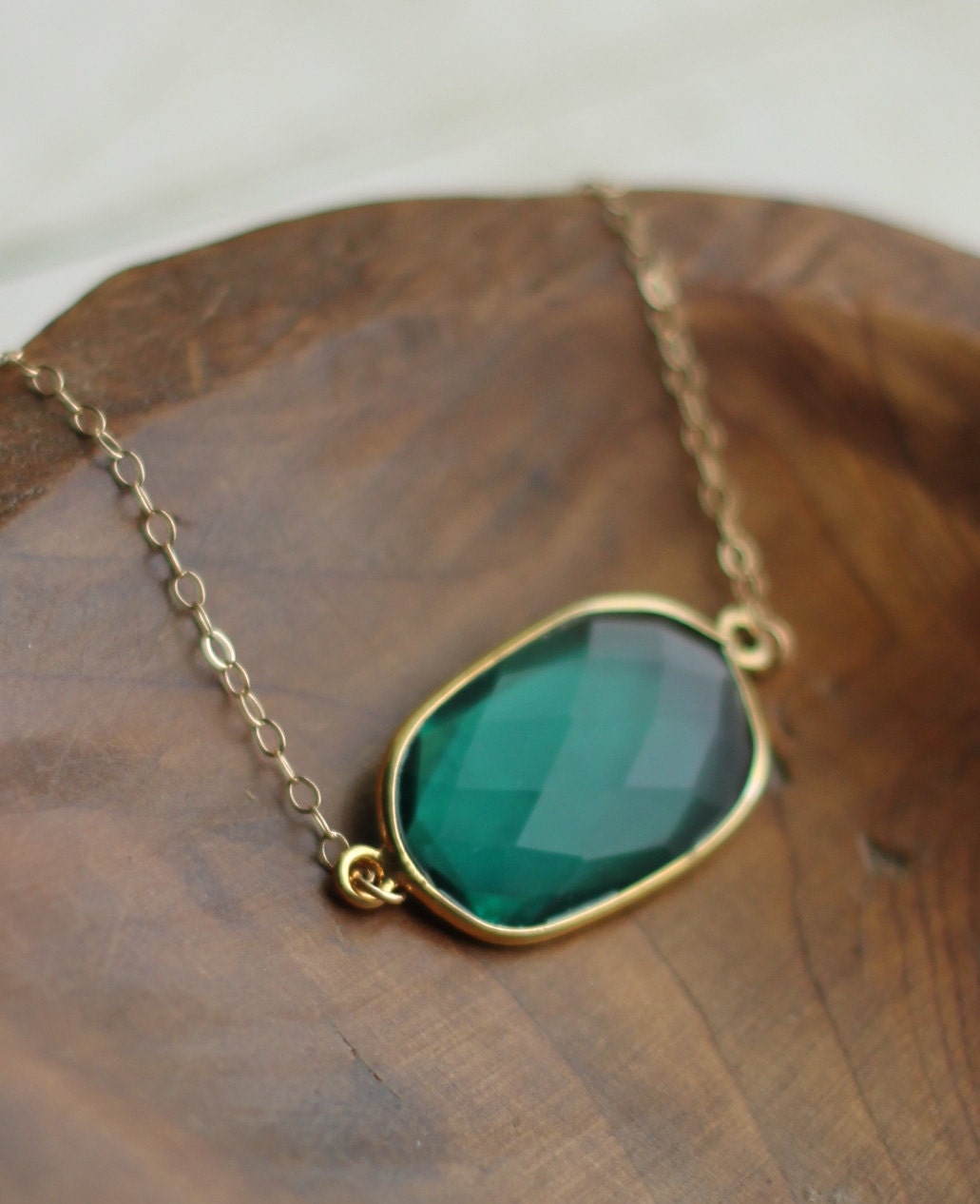 Hush /green quartz, vermeil & 14k gold filled necklace