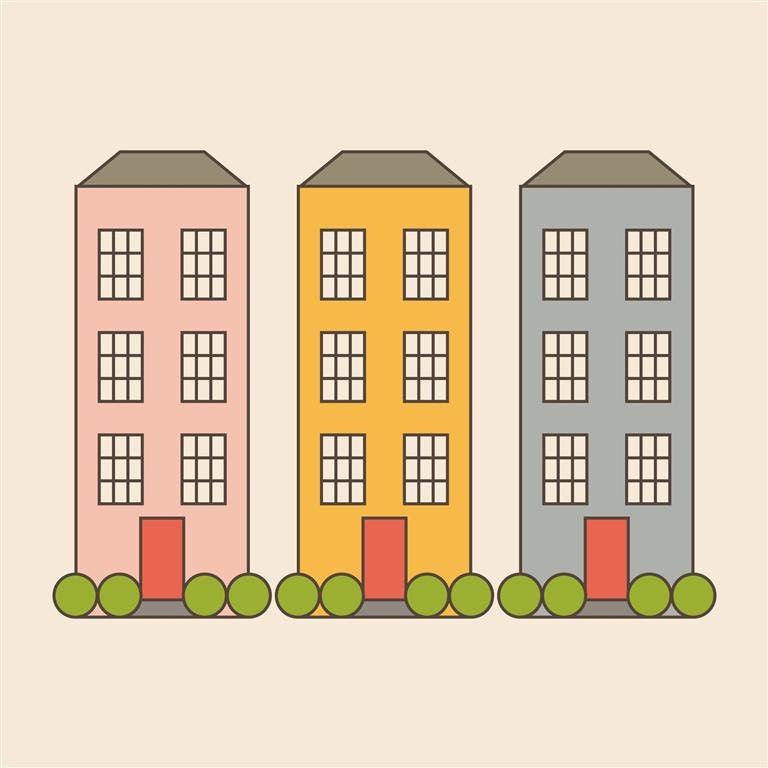 Three Houses in a Row