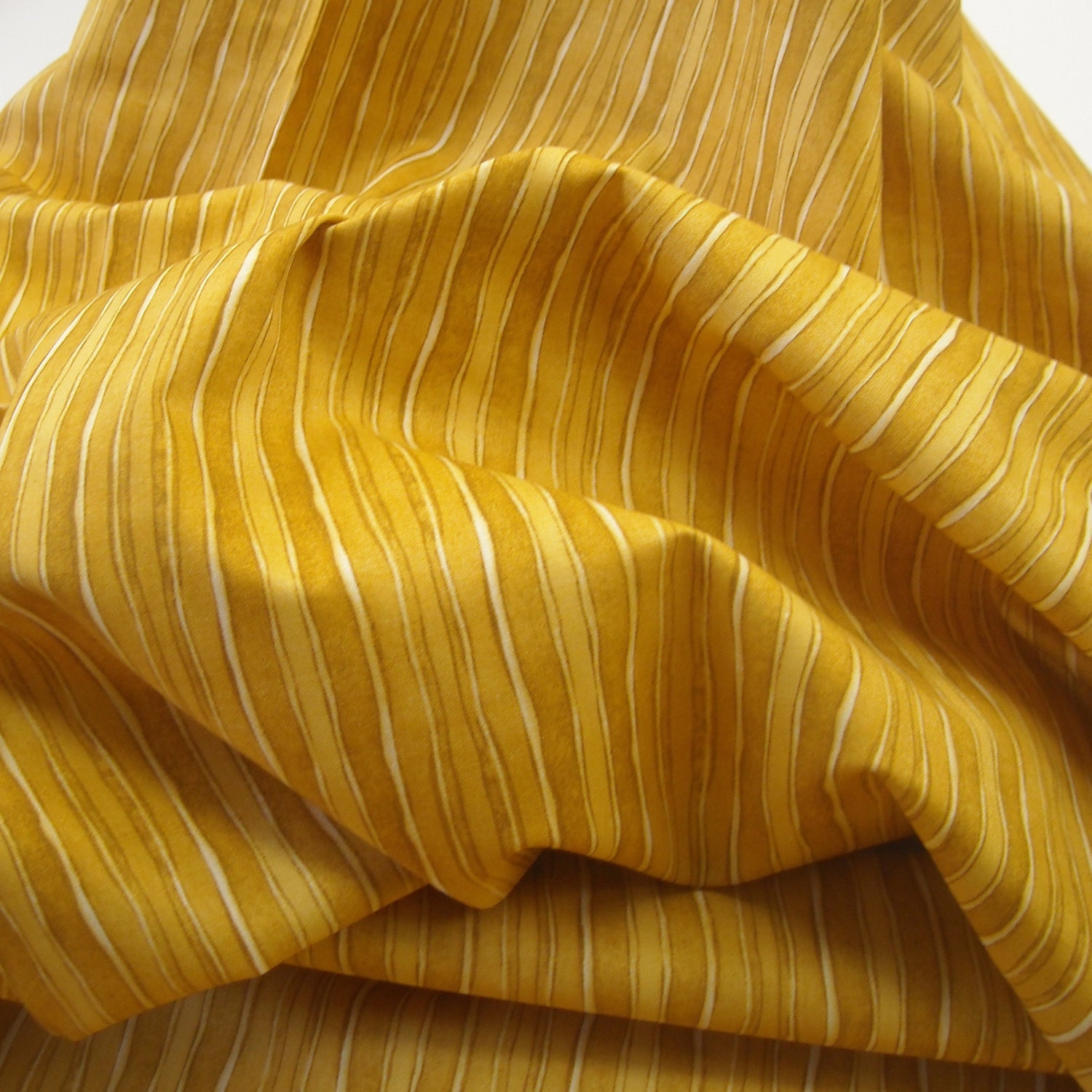 Cotton Fabric: Yellow Tonal Stripes from My Sunshine Collection  - 1 YD - FabricFascination