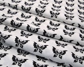 Cotton Fabric: Half Moon Butterfly Fabric in Black and White Cotton - 1 YD - FabricFascination