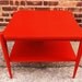 Mid Century End Table In Poppy Paprika