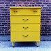 Mid Century Highboy Dresser In Mustard Yellow