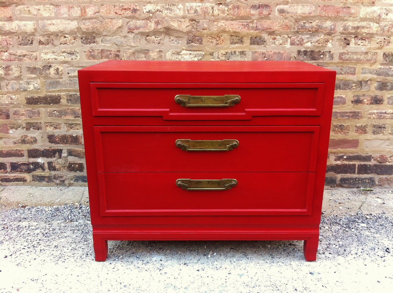 Vintage Chest of Drawers In Lipstick Red