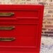 Vintage Chest of Drawers In Lipstick Red