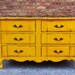 Vintage French Provincial Dresser In Sunflower Yellow