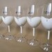 Hand painted bridal shower party glasses Wine glasses and champagne flutes suit and dresses decorated with crystals