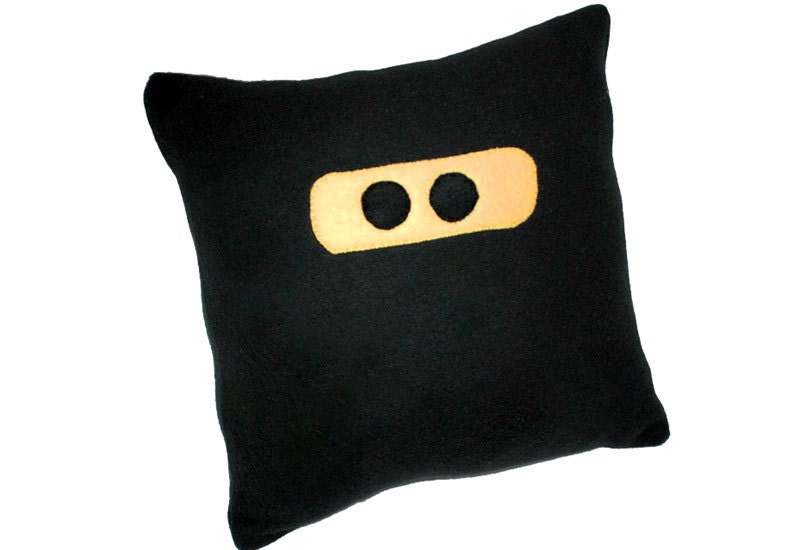 Ninja Black  Fleece Novelty Pillow