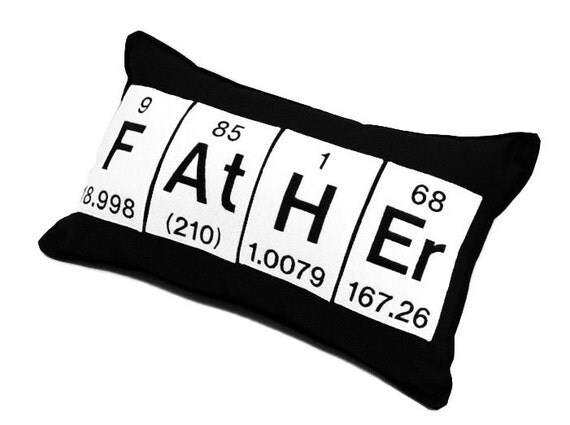 Father Black Cotton Chemistry Periodic Table Element Pillow