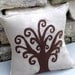 Felt Tree of Life Appliqued on Linen Pillow Cover