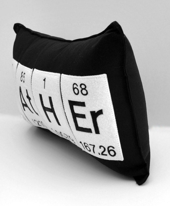 Father Black Cotton Chemistry Periodic Table Element Pillow