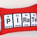 Pirate Red Felt Chemical Elements Pillow