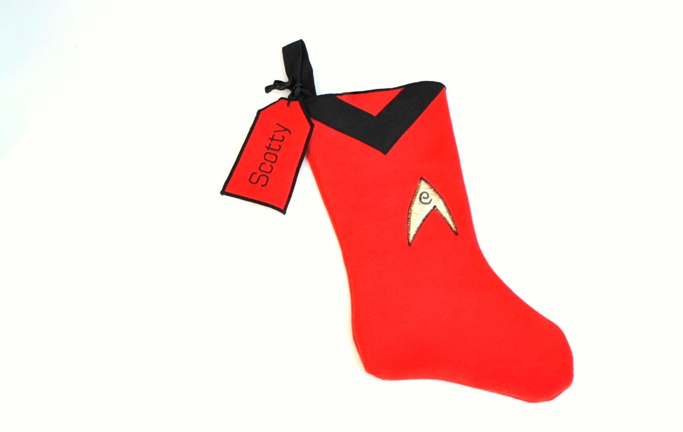 Red Star Trek Engineering Christmas Stocking